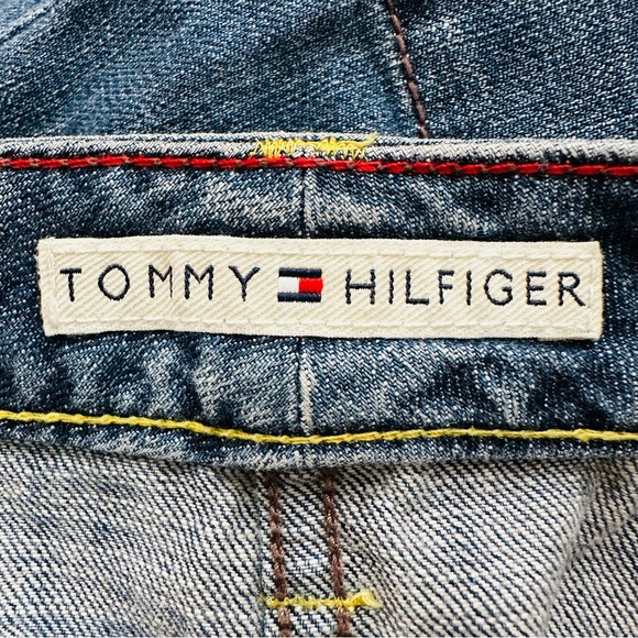 Vintage Tommy Hilfiger Denim Jean Skirt Patchwork Mini Y2K - Picture 10 of 11